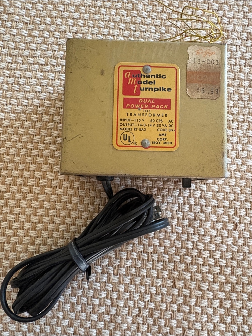 Authentic Vintage Model Turnpike Dual Power Pack Toy Transformer